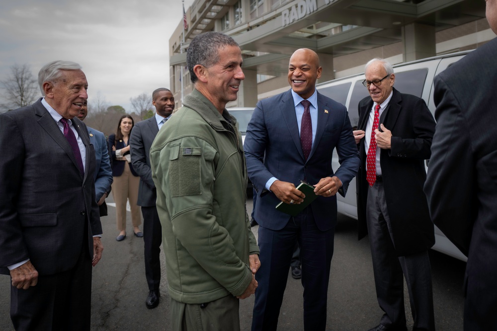 Maryland Governor Moore and U.S. Representative Hoyer visit Navy's largest warfare center