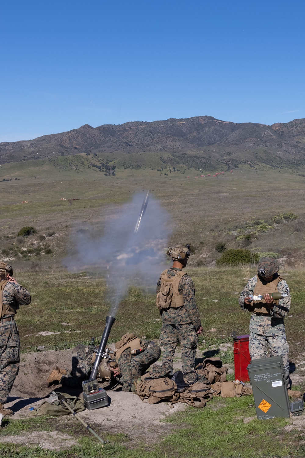 U.S. Marines conduct sUAS, mortars integration training