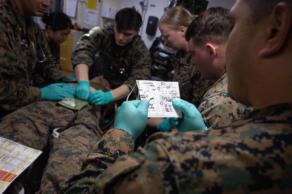 Casualty Care drills aboard the USS America