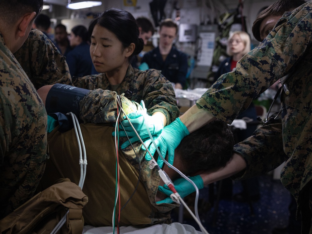 Casualty Care drills aboard the USS America