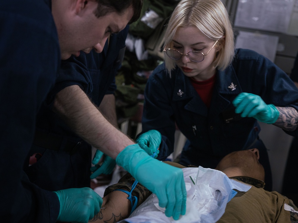 Casualty Care drills aboard the USS America