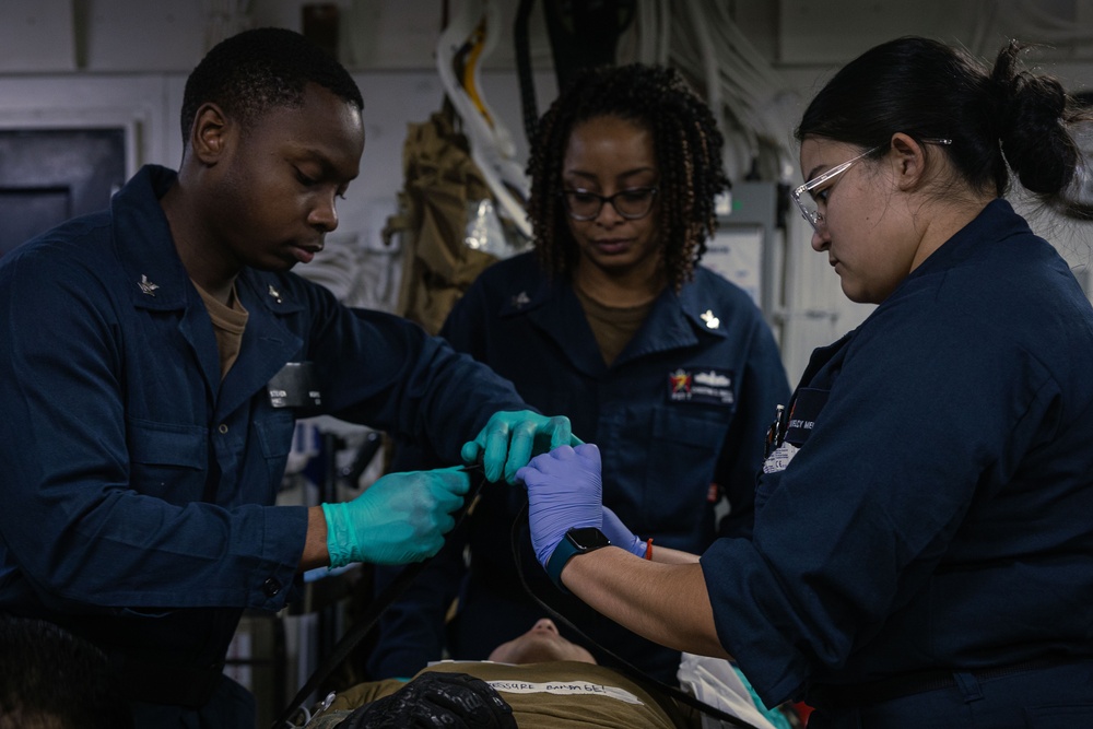 Casualty Care drills aboard the USS America