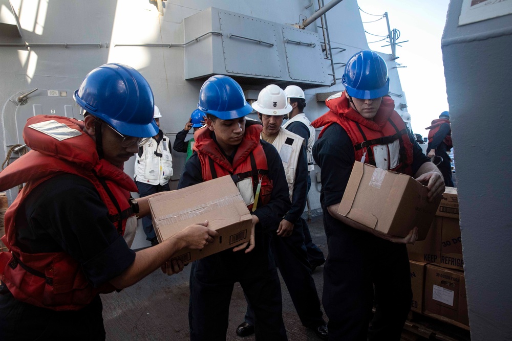 Sailors Conduct Replenishment-at-Sea with USNS Cesar Chavez