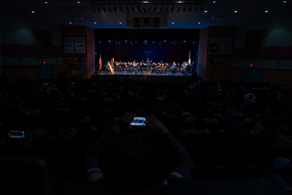 United States Navy Band performs at Meyerland Performing and Visual Arts Middle School