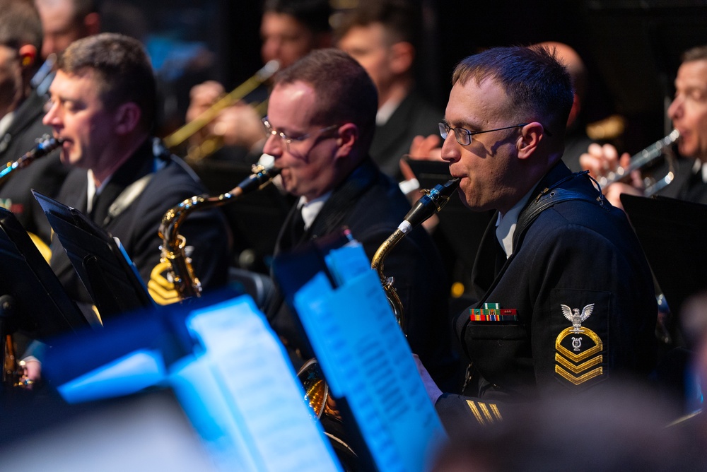 United States Navy Band performs at Meyerland Performing and Visual Arts Middle School