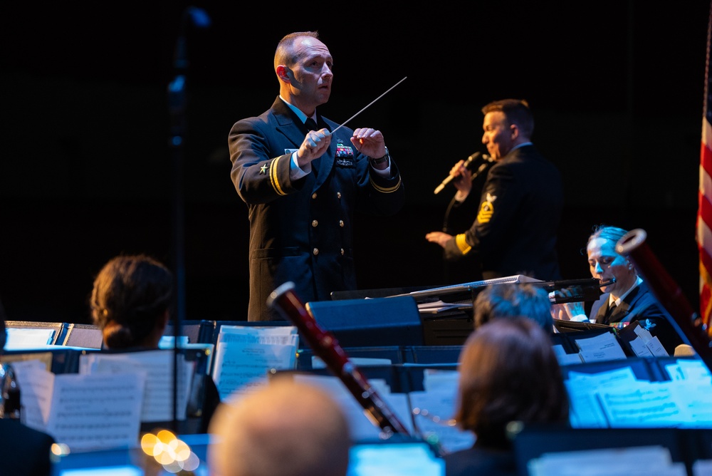 United States Navy Band performs at Meyerland Performing and Visual Arts Middle School