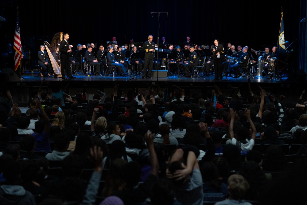 United States Navy Band performs at Meyerland Performing and Visual Arts Middle School