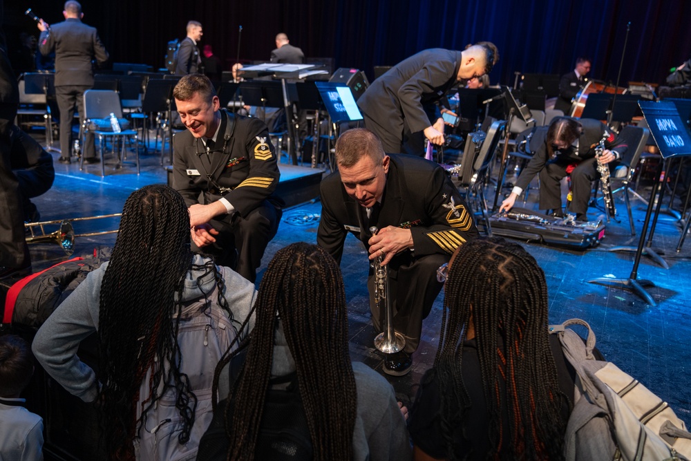 United States Navy Band performs at Meyerland Performing and Visual Arts Middle School