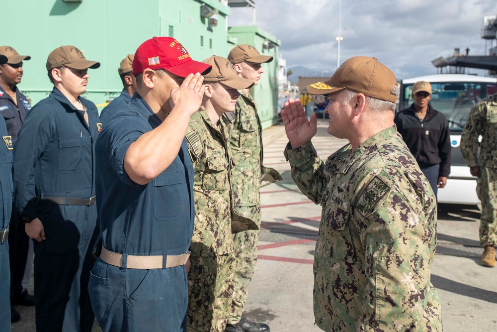 Rear Adm. Peck Visits USS Tripoli Sailors