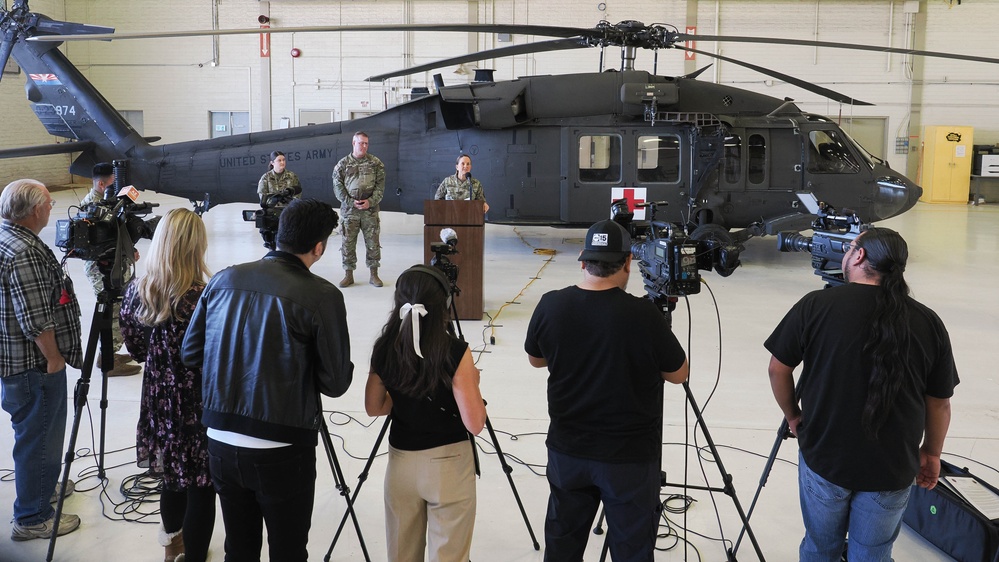 Arizona TAG addresses media on AZ ARNG Soldiers wounded in Jordon