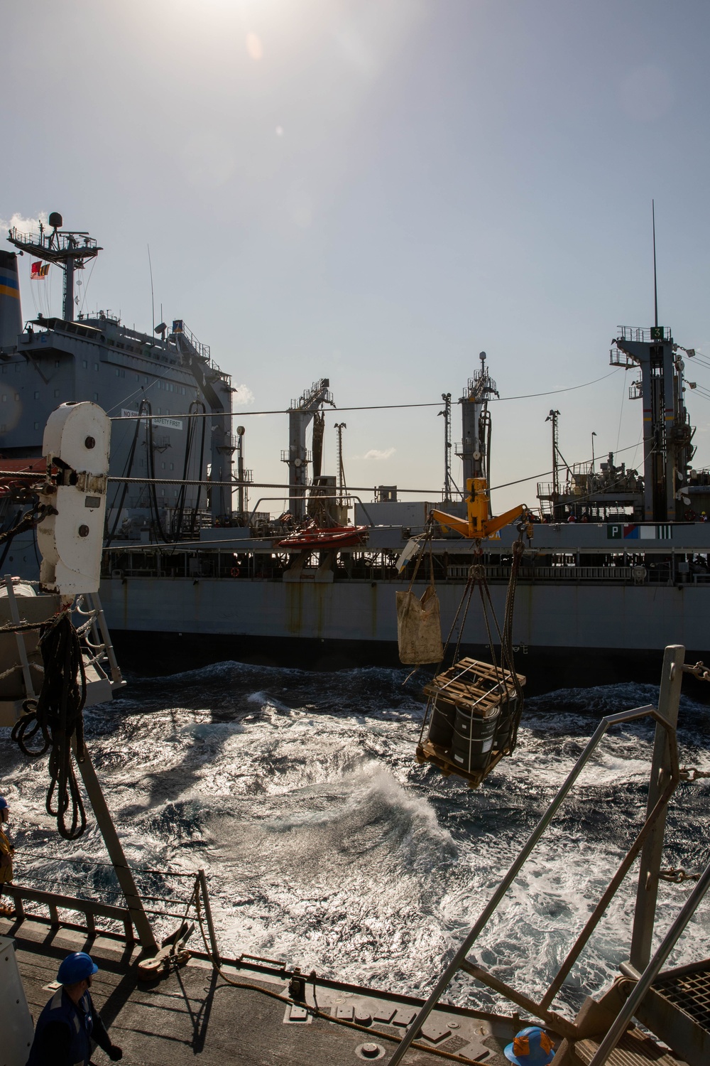 USS Laboon Conducts Replenishment-at-Sea with USNS Kanawha in the Red Sea