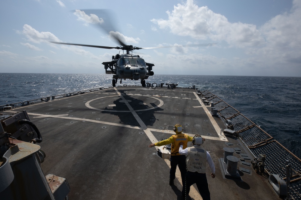 USS Laboon Holds Flight Quarters