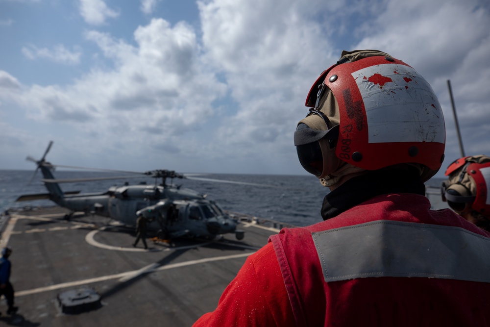 USS Laboon Holds Flight Quarters