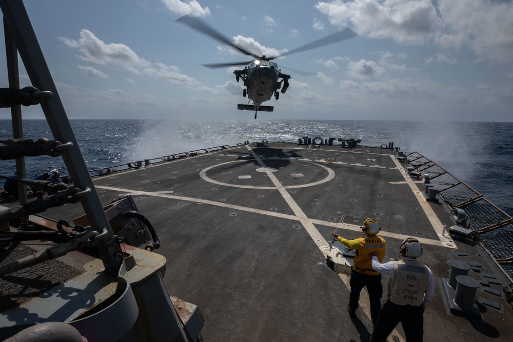 USS Laboon Holds Flight Quarters