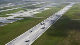 Cope North 2024 Multinational Elephant Walk at Andersen AFB