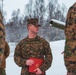 U.S. Marine pinned meritorious sergeant by members of the Norwegian Army