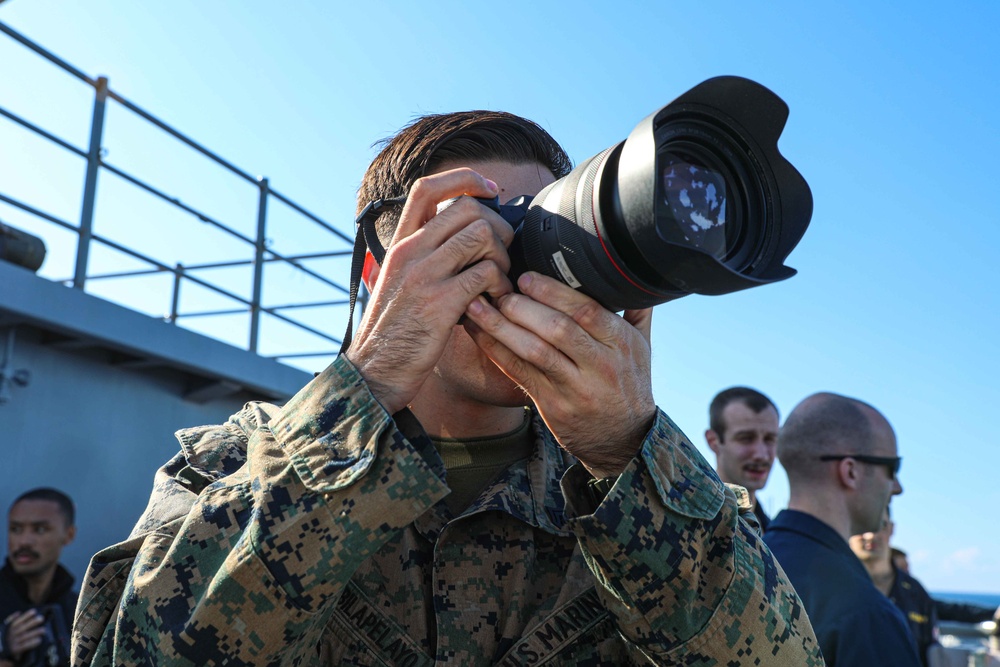 USS Carter Hall (LSD 50) Stands Watch, Feb. 3, 2024