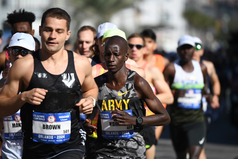 SSG Leonard Korir of Army WCAP finishes third in U.S. Olympic Marathon Trials