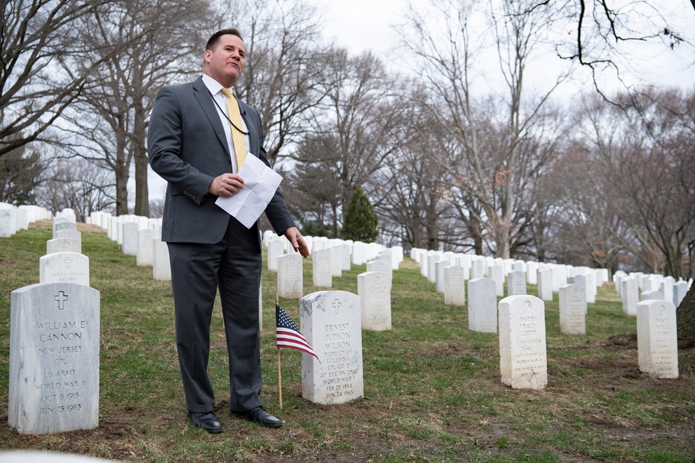 Members of the Washington Nationals Visit Arlington National Cemetery