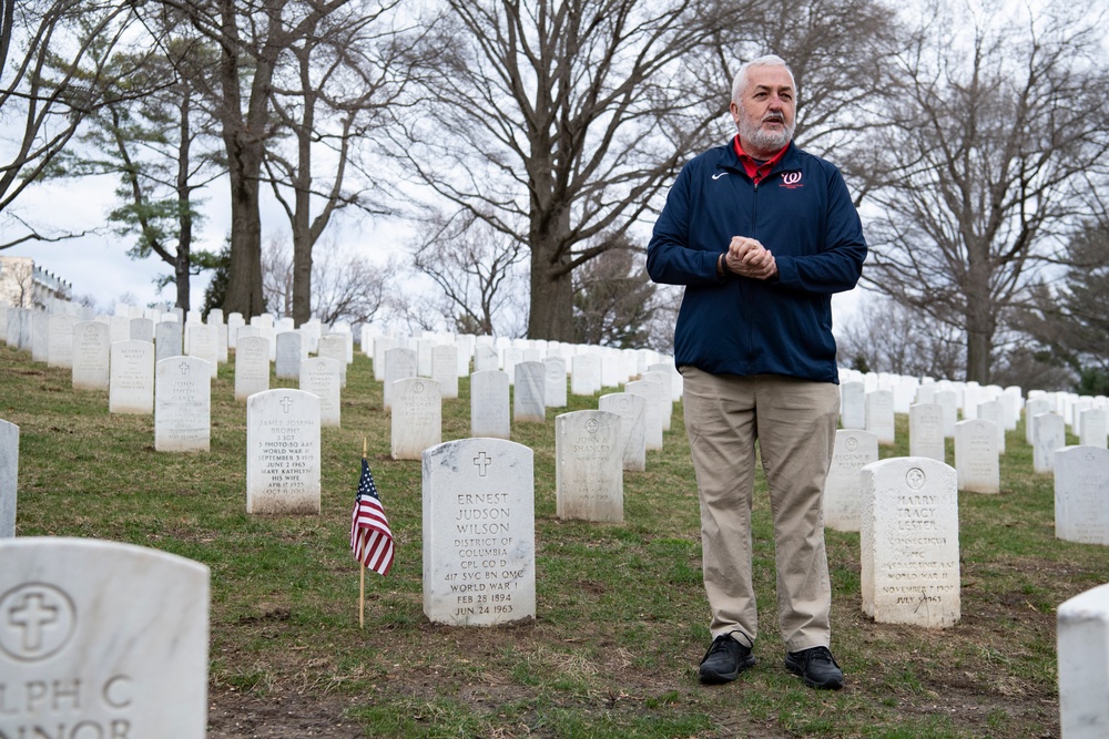 Members of the Washington Nationals Visit Arlington National Cemetery