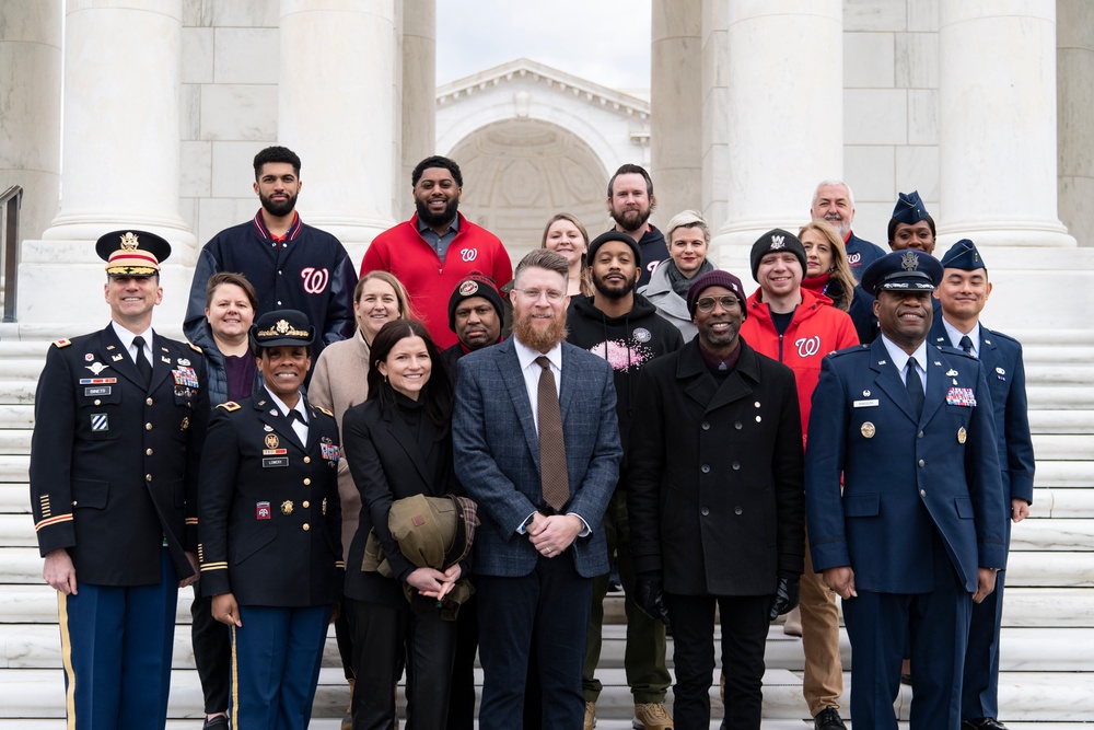 Members of the Washington Nationals Visit Arlington National Cemetery