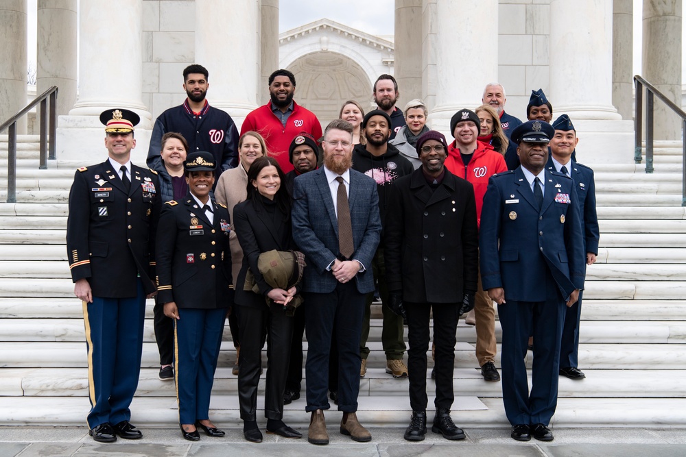 Members of the Washington Nationals Visit Arlington National Cemetery