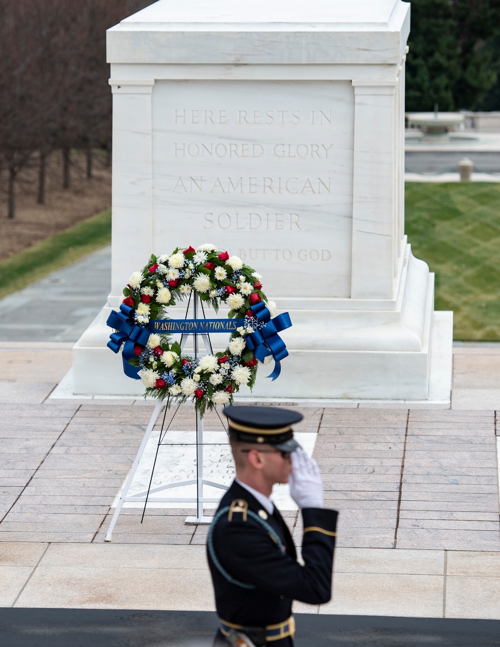 Members of the Washington Nationals Visit Arlington National Cemetery