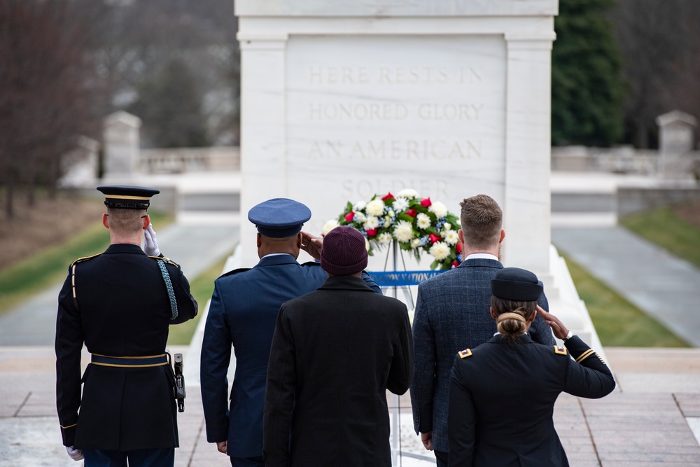 Members of the Washington Nationals Visit Arlington National Cemetery