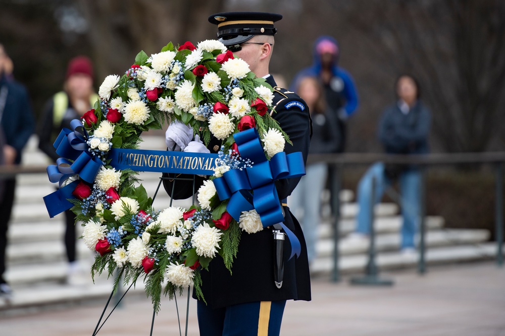 Members of the Washington Nationals Visit Arlington National Cemetery