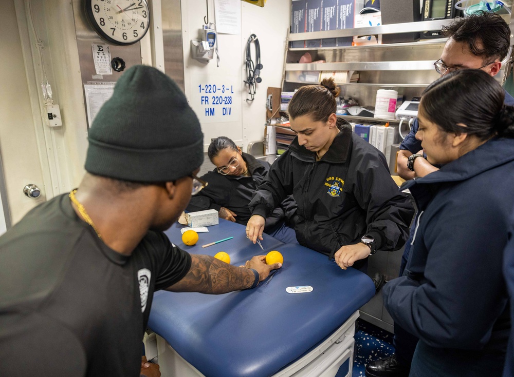 USS Dewey Medical Training