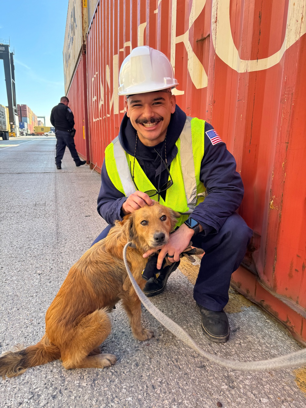 Coast Guard marine inspectors rescue dog from shipping container in Seabrook, Texas