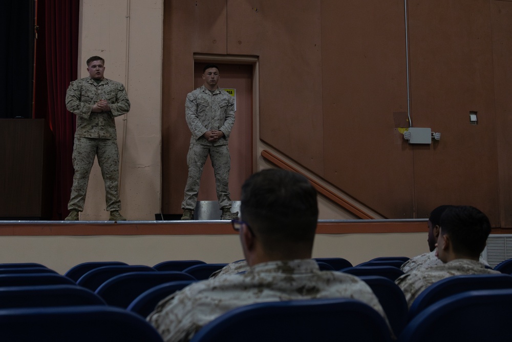 Marines from around MCAGCC attend a special duty assignment brief