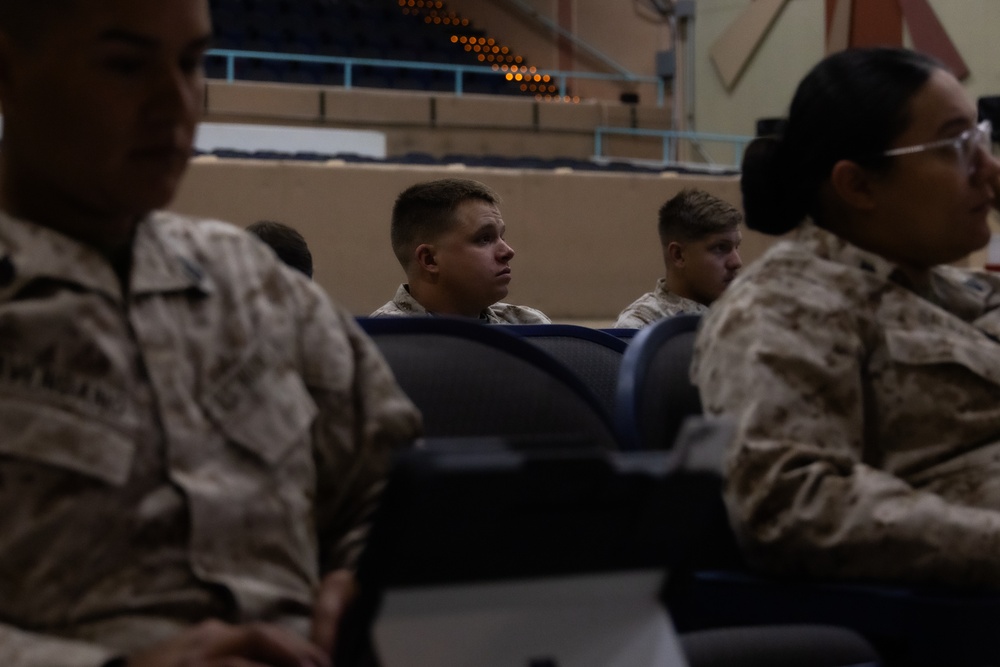 Marines from around MCAGCC attend a special duty assignment brief