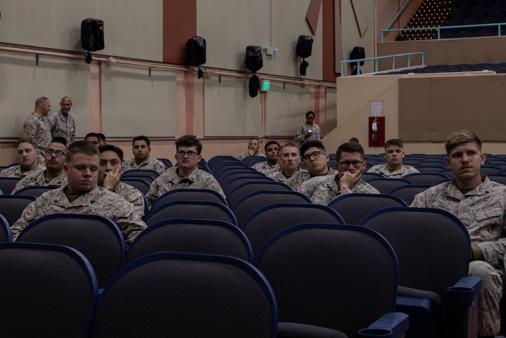 Marines from around MCAGCC attend a special duty assignment brief