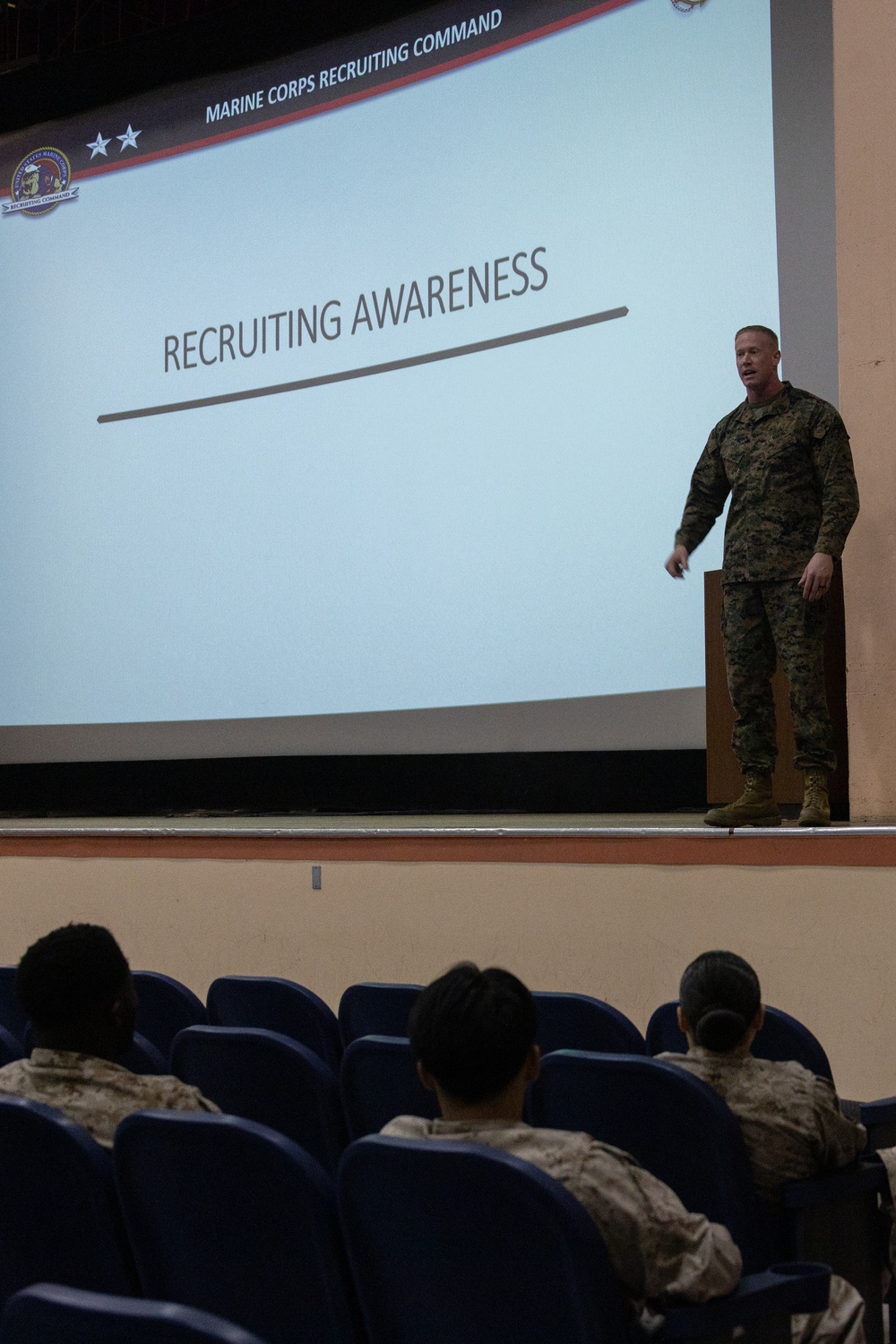 Marines from around MCAGCC attend a special duty assignment brief