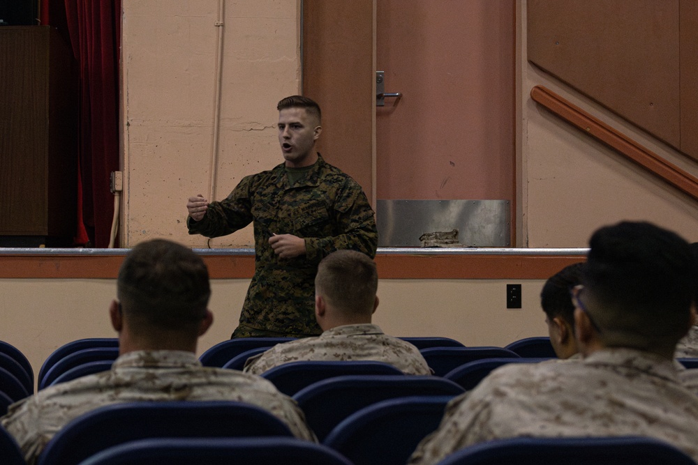 Marines from around MCAGCC attend a special duty assignment brief