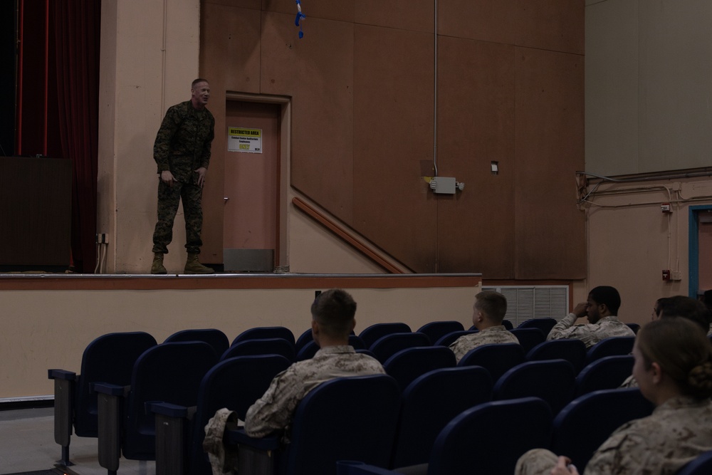 Marines from around MCAGCC attend a special duty assignment brief