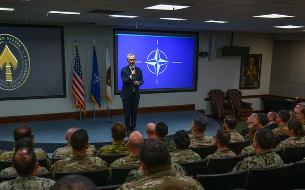 USSOCOM hosts NATO secretary general during visit with SOF members