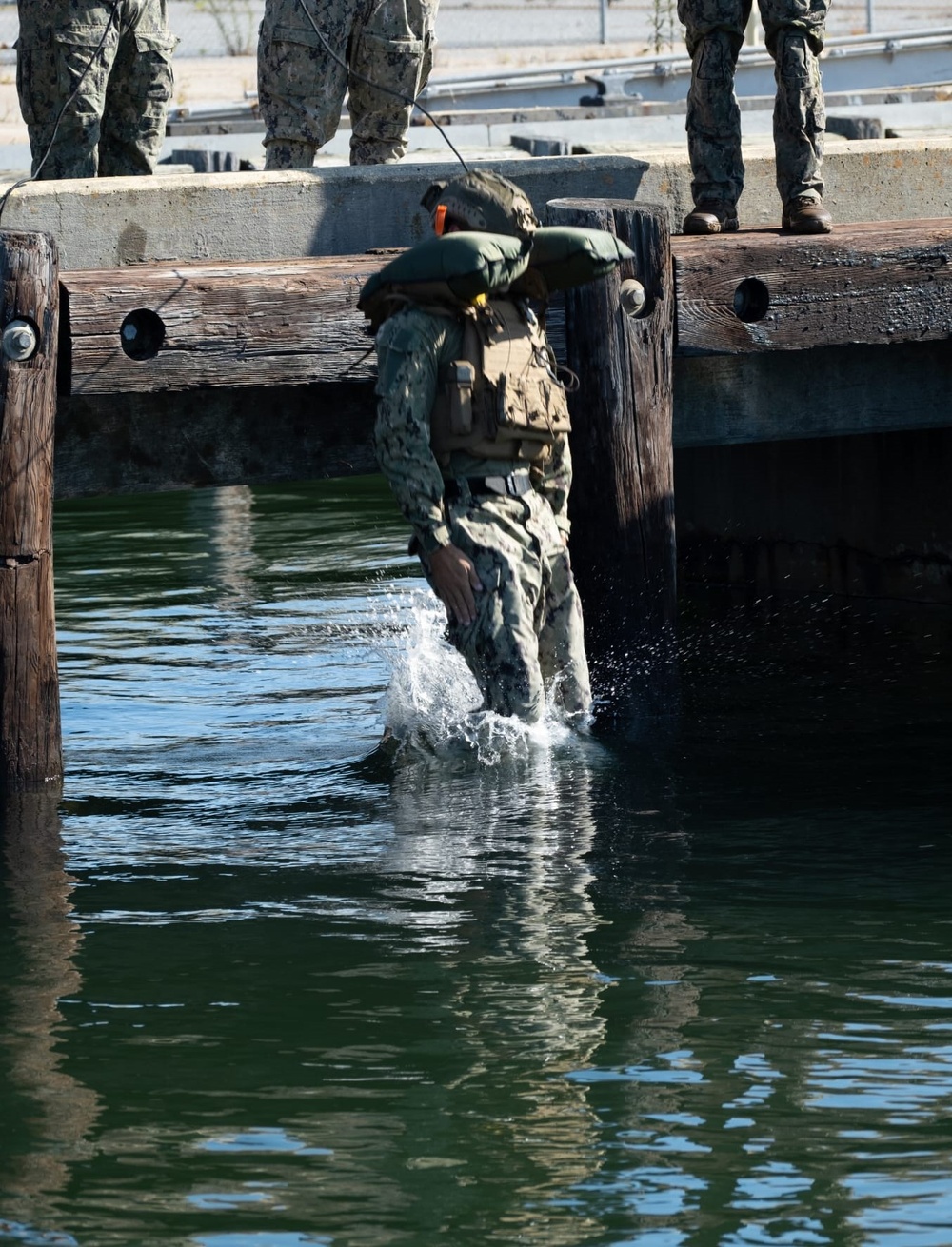 Maritime Expeditionary Security Squadron TWO (MSRON TWO) Sailors assigned to Alpha company conducted man overboard recovery training.