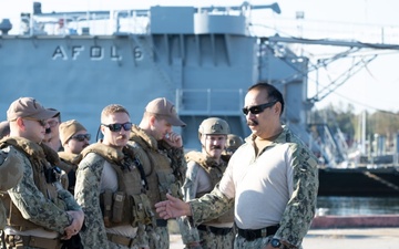 Maritime Expeditionary Security Squadron TWO (MSRON TWO) Sailors assigned to Alpha company conducted man overboard recovery training.