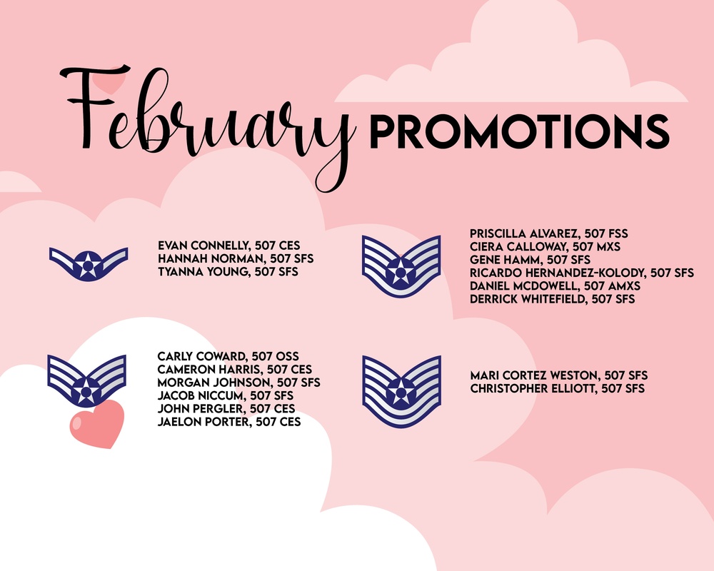 507th ARW February Enlisted Promotions