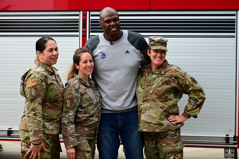 Golden State Warriors hold Hoops for Troops event at 129th Rescue Wing