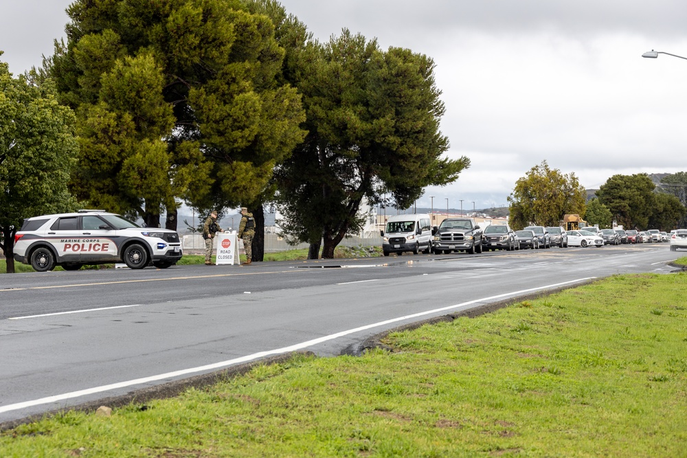 Inclement weather causes lane closure at MCB Camp Pendleton