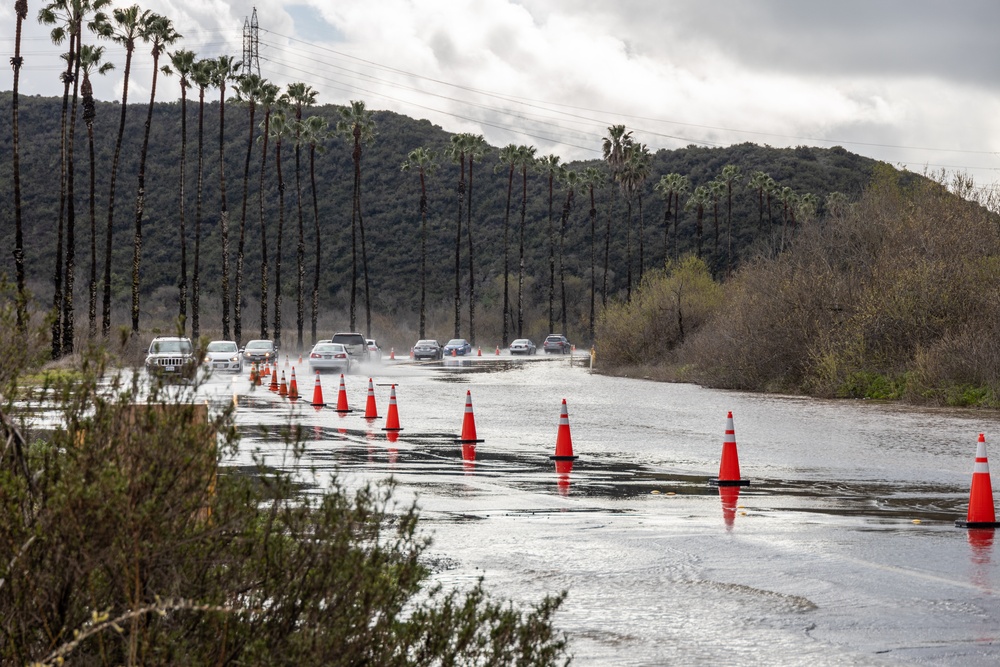 Inclement weather causes lane closure at MCB Camp Pendleton