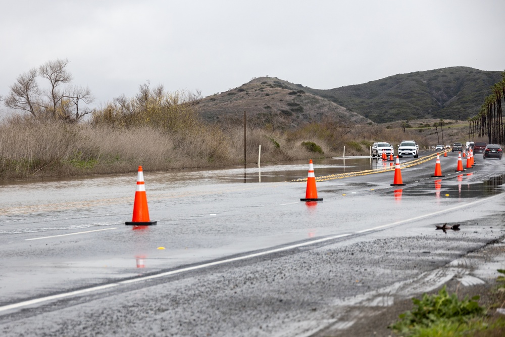 Inclement weather causes lane closure at MCB Camp Pendleton