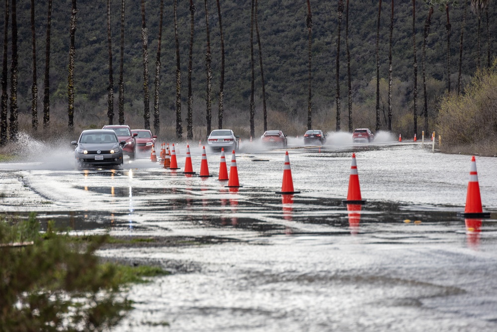 Inclement weather causes lane closure at MCB Camp Pendleton