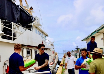 U.S. Coast Guard sails to outer islands of Federated States of Micronesia with needed equipment and supplies