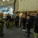 USS Gerald R. Ford (CVN 74) Commanding Officer Capt. Rick Burgess leads a ship's tour for members of USSTRATCOM Component Commanders Conference, Feb. 5, 2024.