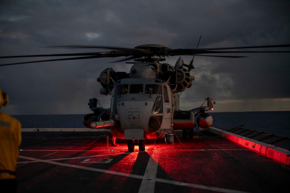 CH-53E Flight Operations Aboard USS Somerset