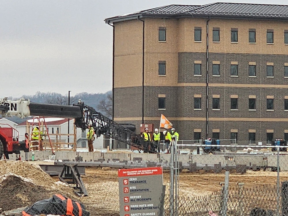 Steel framing underway on $28 million-plus transient training barracks project at Fort McCoy